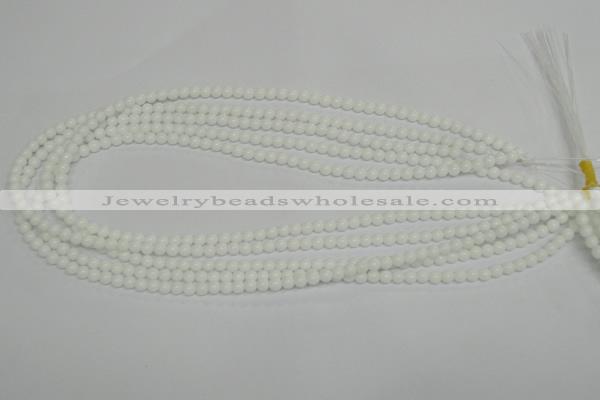 CPB01 15.5 inches 4mm round white porcelain beads wholesale