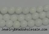 CPB03 15.5 inches 8mm round white porcelain beads wholesale