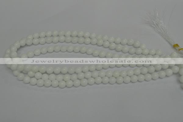 CPB03 15.5 inches 8mm round white porcelain beads wholesale