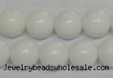 CPB06 15.5 inches 14mm round white porcelain beads wholesale