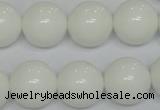 CPB07 15.5 inches 16mm round white porcelain beads wholesale