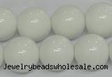 CPB08 15.5 inches 18mm round white porcelain beads wholesale