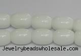 CPB11 15.5 inches 10*14mm drum white porcelain beads wholesale