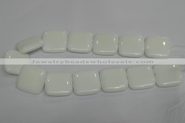 CPB117 15.5 inches 30*30mm square white porcelain beads wholesale