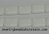 CPB121 15.5 inches 12*16mm rectangle white porcelain beads wholesale