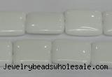 CPB122 15.5 inches 15*20mm rectangle white porcelain beads wholesale