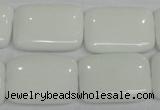 CPB123 15.5 inches 18*25mm rectangle white porcelain beads wholesale