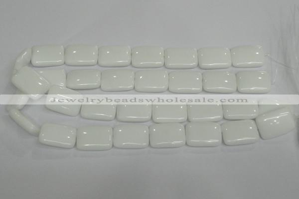 CPB123 15.5 inches 18*25mm rectangle white porcelain beads wholesale