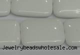 CPB124 15.5 inches 22*30mm rectangle white porcelain beads wholesale