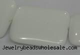 CPB125 15.5 inches 30*40mm rectangle white porcelain beads wholesale