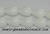 CPB22 15.5 inches 10*14mm teardrop white porcelain beads wholesale