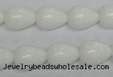 CPB23 15.5 inches 12*16mm teardrop white porcelain beads wholesale