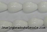 CPB24 15.5 inches 13*18mm teardrop white porcelain beads wholesale