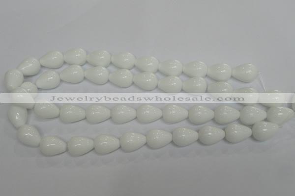 CPB24 15.5 inches 13*18mm teardrop white porcelain beads wholesale