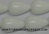 CPB26 15.5 inches 15*25mm teardrop white porcelain beads wholesale