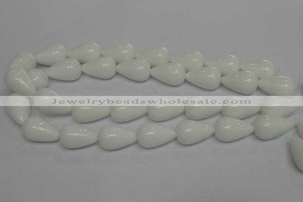 CPB26 15.5 inches 15*25mm teardrop white porcelain beads wholesale