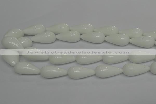 CPB27 15.5 inches 10*30mm teardrop white porcelain beads wholesale