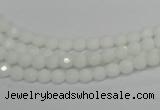 CPB31 15.5 inches 4mm faceted round white porcelain beads wholesale