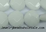 CPB313 15 inches 18*18mm faceted heart white porcelain beads