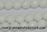 CPB34 15.5 inches 10mm faceted round white porcelain beads wholesale