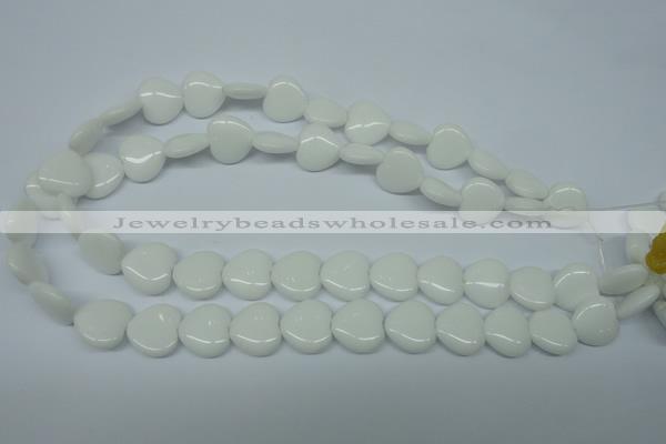 CPB350 15 inches 12*12mm heart white porcelain beads wholesale