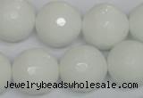 CPB38 15.5 inches 18mm faceted round white porcelain beads wholesale