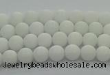 CPB410 15.5 inches 4mm round matte white porcelain beads