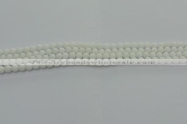 CPB410 15.5 inches 4mm round matte white porcelain beads