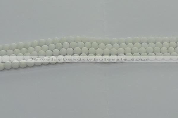 CPB411 15.5 inches 6mm round matte white porcelain beads