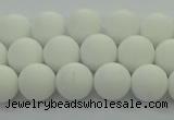 CPB412 15.5 inches 8mm round matte white porcelain beads