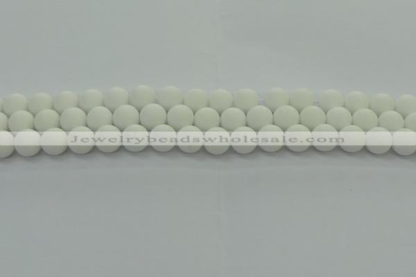 CPB413 15.5 inches 10mm round matte white porcelain beads