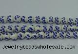 CPB501 15.5 inches 6mm round Painted porcelain beads