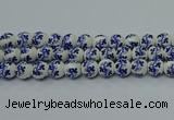 CPB511 15.5 inches 6mm round Painted porcelain beads