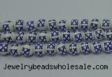 CPB521 15.5 inches 6mm round Painted porcelain beads