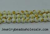 CPB561 15.5 inches 6mm round Painted porcelain beads