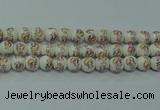 CPB571 15.5 inches 6mm round Painted porcelain beads