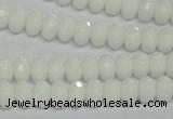 CPB58 15.5 inches 5*8mm faceted rondelle white porcelain beads