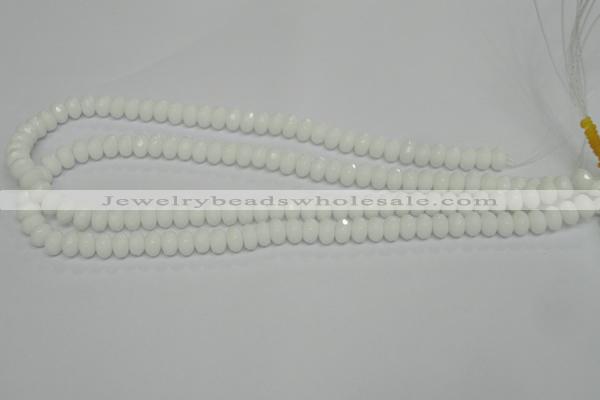 CPB58 15.5 inches 5*8mm faceted rondelle white porcelain beads