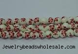 CPB611 15.5 inches 6mm round Painted porcelain beads