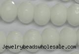 CPB62 15.5 inches 12*16mm faceted rondelle white porcelain beads