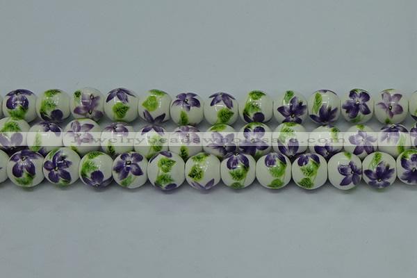 CPB622 15.5 inches 8mm round Painted porcelain beads