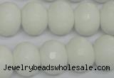 CPB63 15.5 inches 13*18mm faceted rondelle white porcelain beads