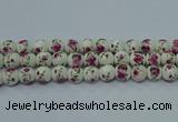 CPB631 15.5 inches 6mm round Painted porcelain beads