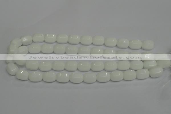 CPB66 15.5 inches 12*16mm drum white porcelain beads wholesale