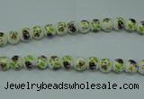 CPB661 15.5 inches 6mm round Painted porcelain beads