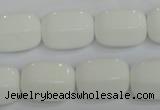 CPB67 15.5 inches 13*18mm drum white porcelain beads wholesale