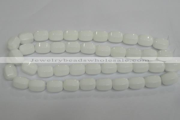 CPB67 15.5 inches 13*18mm drum white porcelain beads wholesale