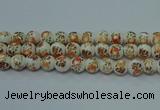 CPB671 15.5 inches 6mm round Painted porcelain beads