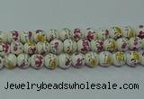 CPB691 15.5 inches 6mm round Painted porcelain beads