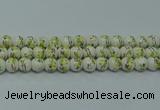 CPB721 15.5 inches 6mm round Painted porcelain beads